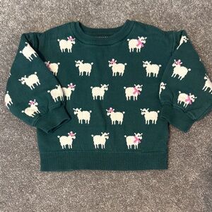 Gap Green Sweater with Sheep Pattern